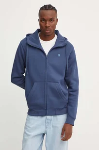 G-Star Raw bluza męska kolor niebieski z kapturem gładka - Bluzy męskie - miniaturka - grafika 1