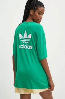 Koszulki sportowe damskie - adidas Originals t-shirt damski kolor zielony IR8063 - grafika 1