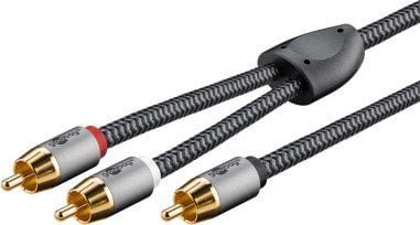 Kabel Goobay Kabel Y RCA, 3 m, Sharkskin Grey - Długość kabla 3 m RB65301