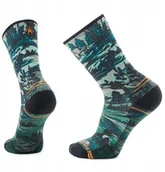 Skarpety termoaktywne - U'S Hike Light Cushion Campground Print Crew Socks, K18 winter moss, M - miniaturka - grafika 1