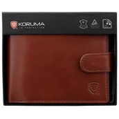 Portfele - Portfel Męski Skórzany Antykradzieżowy RFID (brąz) - miniaturka - grafika 1