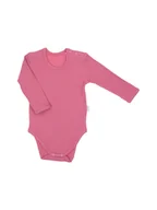 Body dla niemowląt - Dziewczęce body bawełna dł.rękaw prążek różowy Nicol - miniaturka - grafika 1