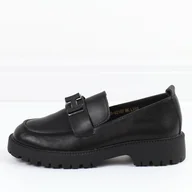 Półbuty damskie - Czarne skórzane lico półbuty damskie Vinceza 62187 - miniaturka - grafika 1