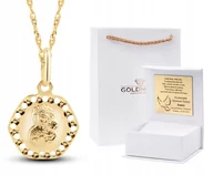 Biżuteria dla dzieci - ZŁOTY MEDALIK ŁAŃCUSZEK CHRZEST KOMUNIA ŚWIĘTA 333 - miniaturka - grafika 1