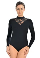 Bielizna nocna - Body damskie z długim rękawem Elli czarne, Teyli - miniaturka - grafika 1