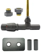 Zawory i kraniki - Zawór termostatyczny zespolony 50mm UNICO grafit strukturalny lewy GZ1/2 All in One rozeta zespolona prostokątna - miniaturka - grafika 1