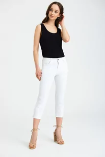 Casual&#039;owe spodnie slim-fit, białe - Greenpoint - Spodnie damskie - miniaturka - grafika 1