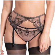 Bielizna nocna - Pas do pończoch Samanta ALICE TATTOO F30 czarno - beżowy - Roz. XL - miniaturka - grafika 1