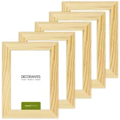 Ramki na zdjęcia - Zestaw 5 ramek surowych 10x15 cm z drewna - miniaturka - grafika 1