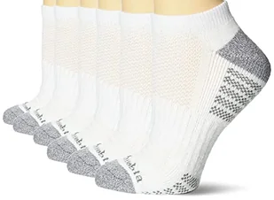 Columbia Damskie skarpetki Pique Weave Mesh Top No Show with Arch Support, 6 par skarpet, białe/szare logo, rozmiar uniwersalny - Koszulki i topy damskie - miniaturka - grafika 1