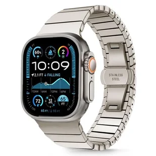 LINKBAND BRANSOLETA PASEK BRANSOLETKA STALOWA PANELOWA DO APPLE WATCH 6 / 7 / 8 / 9 / 10 / SE / ULTRA 1 / 2 (44 / 45 / 46 / 49 MM) TITANIUM - Akcesoria do smartwatchy - miniaturka - grafika 1