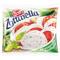 Sery - Zott Zottarella Ser mozzarella z bazylią 125 g - miniaturka - grafika 1