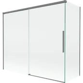 Parawany nawannowe - Mexen Rox parawan nawannowy 2-skrzydłowy rozsuwany 180 + 80 x 150 cm, transparent, gun metal - 8C9-180-080-95-00 - miniaturka - grafika 1