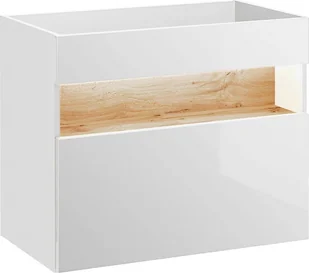 Elior Szafka pod umywalkę Monako 2X 80 cm - Biały połysk - Szafki łazienkowe - miniaturka - grafika 1