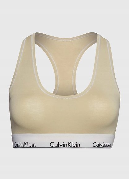 CALVIN KLEIN BIUSTONOSZ MIĘKKI BEŻOWY LOGO S 2A0E1_B* S 2_0 TIA