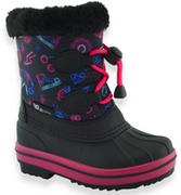 Buty dla dziewczynek - Dziewczęce buty zimowe śniegowce Wojtyłko 24104 Czarne - miniaturka - grafika 1