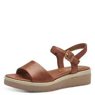 Tamaris Damskie Comfort 8-88708-42 440 NUT Wedge Plateau wygodne buty na co dzień, odświętne, eleganckie, płaskie sandały, 43 EU szerokie, Rowek, 43 EU Weit - Moda i Uroda OUTLET - miniaturka - grafika 1