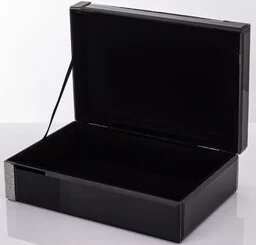 Szkatułka kasetka na biżuterię szklana glamour czarna 8x24x16cm 169283 - Biżuteria - akcesoria - miniaturka - grafika 1