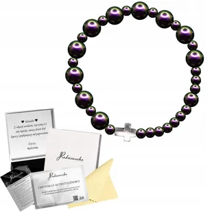 BRANSOLETKA RÓŻANIEC NA RĘKĘ Z PEREŁ PREZENT BIŻUTERIA ŻYCZENIA GRTIS - Bransoletki - miniaturka - grafika 1