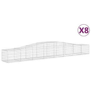 VIDAXL Kosze gabionowe, 8 szt, 400x50x40/60 cm, galwanizowane żelazo - Ogrodzenia - miniaturka - grafika 3