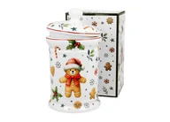 Pojemniki kuchenne - POJEMNIK Z POKRYWKĄ PORCELANA NA CIASTKA PIERNIKI DUO ŚWIĘTA 0,8 L - miniaturka - grafika 1