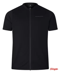 Koszulka rowerowa Endura Loop S/S Zipped Jersey Black - Koszulki rowerowe - miniaturka - grafika 1