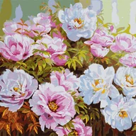 Malowanie po numerach - Malowanie po numerach - Różnorodność piwonii 50x50 - Ideyka - miniaturka - grafika 1