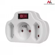 Gniazdka elektryczne - Maclean Gniazdko prądowe potrójne z wyłącznikiem MCE142 CEN-46284 - miniaturka - grafika 1