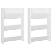 Szafki na buty - vidaXL Półki ścienne na buty, 2 szt., białe, 60x18x90 cm, płyta - miniaturka - grafika 1