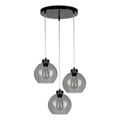 Lampy sufitowe - Britop Loftowa LAMPA wisząca LAGUNA 18610304R szklana OPRAWA skandynawski ZWIS kaskada przydymiona czarna - miniaturka - grafika 1