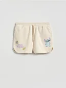 Spodnie i spodenki dla dziewczynek - Reserved - Szorty Lilo i Stitch - beżowy - miniaturka - grafika 1