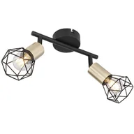 Lampy ścienne - Globo Xara I 54802S-2AB kinkiet lampa ścienna 2x40W E14 czarny/mosiądz - miniaturka - grafika 1