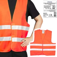 Rękawiczki rowerowe - Kamizelka odblaskowa ostrzegawcza dorosłych roz L BHP z atestem CE EN20471 - miniaturka - grafika 1