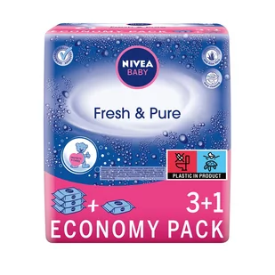 Nivea Baby CHUSTECZKI FRESH & PURE 3+1 4X63szt. 86254 - Chusteczki nawilżane - miniaturka - grafika 2