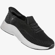 Sneakersy damskie - Sneakersy Damskie Wsuwane Buty Sportowe Czarne DK Cinda Czarny 41 - miniaturka - grafika 1