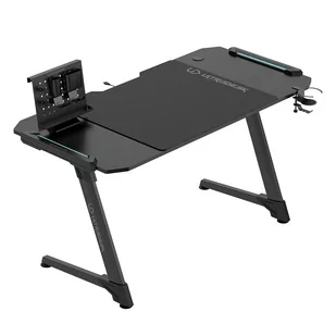 ULTRADESK Biurko dla gracza SPACE XXL V2 BLACK, 144x70 cm, 75 cm, Podświetlenie LED RGB z panelem dotykowym, z podkładką pod mysz - Biurka - miniaturka - grafika 2