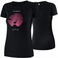 Koszulki i topy damskie - SS1272W Koszulka damska z krótkim rękawem OUTDOOR WOOL PRO czarny XL - JELEŃ 2 - miniaturka - grafika 1