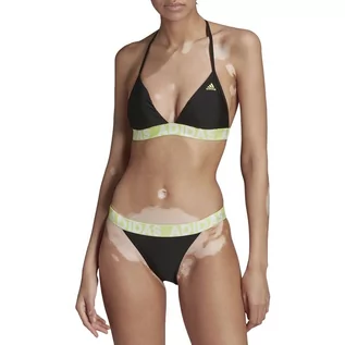 Bielizna sportowa damska - Strój kąpielowy adidas Beach Bikini HA3531 - czarno-zielony - grafika 1