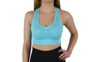 Biustonosze - GymHero Miami Cute Bra BASIC-BABYBLUE, damski biustonosz niebieski - miniaturka - grafika 1
