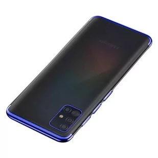 Clear Color case żelowy pokrowiec etui z metaliczną ramką Samsung Galaxy A51 niebieski - Etui i futerały do telefonów - miniaturka - grafika 1