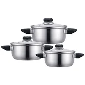 Zestawy garnków i patelni - emilio 6 el.kpl. garnków nierdzewnych 16/18/20cm - miniaturka - grafika 1