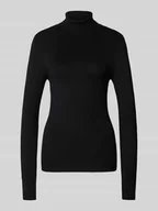 Swetry damskie - Sweter z wywijanym kołnierzem o kroju slim fit z mieszanki wiskozy model ‘GLORY’ - miniaturka - grafika 1