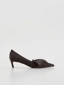 Czółenka - Reserved - Czółenka na obcasie kitten - mahoniowy - miniaturka - grafika 1