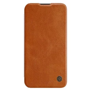 Nillkin Qin Leather Pro Case etui Samsung Galaxy S23+ pokrowiec z klapką osłona na aparat brązowe - Etui i futerały do telefonów - miniaturka - grafika 1