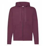 Bluzy męskie - Bluza Męska Z Kapturem Rozpinana Burgundowy r. L - miniaturka - grafika 1