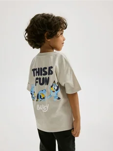 Reserved - Bawełniany t-shirt Bluey - beżowy - Bluzki dla niemowląt - miniaturka - grafika 1