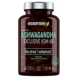Essensey Ashwagandha Exclusive KSM-66 Stres 90vkaps. - Układ nerwowy - miniaturka - grafika 1