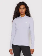 Bluzy sportowe damskie - 4F Bluza techniczna H4L22-BLDF010 Fioletowy Regular Fit - miniaturka - grafika 1