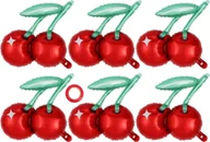 Dekoracje domu - Balony wiśniowe, 20-calowe, urocze balony foliowe wiśniowe, 6 czerwonych balonów foliowych z owocami, na letnie przyjęcie urodzinowe z motywem wiśni.. - miniaturka - grafika 1
