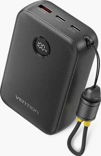 Vention 20000mAh 2 x USB-C 1x USB-A z wyświetlaczem 22.5W czarny - Powerbanki Vention 20000mAh 2 x USB-C 1x USB-A z wyświetlaczem 22.5W czarny - Powerbanki - miniaturka - grafika 1